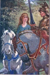 La rima de la guardia alegre: Con ella a través de Lyonesse cabalgué, de Poemas de Adam Lindsay Gordon publicado por T. N. Foulis, 1912